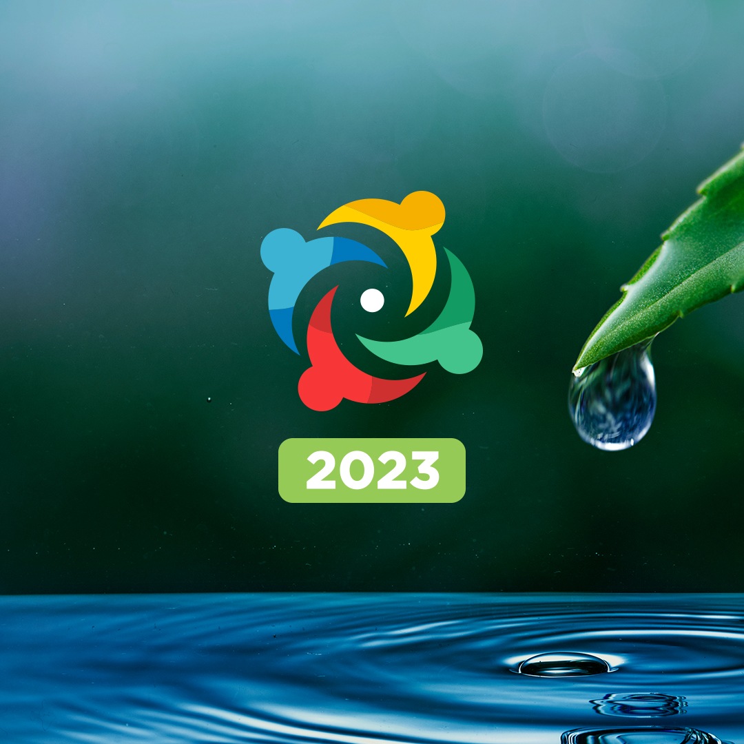 Imagen de novedad "Iniciativas Sustentables - Edición 2023" - Se visualiza el isologo del programa y una gota cayendo desde una hoja al suelo.